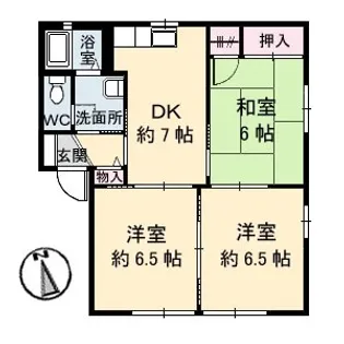 ソレアード高松 B棟【1階】の間取り