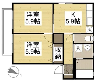 岡山県倉敷市児島下の町10丁目【アパート】の間取り
