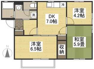 ルナール玉島 A棟【2階】の間取り