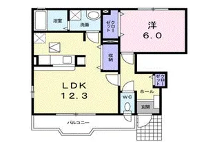 カサベルデE【1階】の間取り