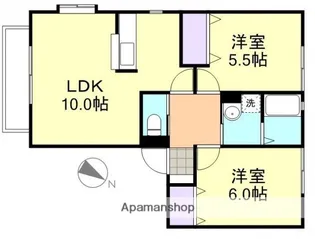 サンビレッジコスモス A棟【2階】の間取り