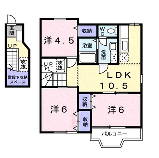 レーベン中畝 D【2階】の間取り