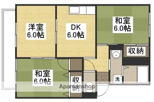 グレースタウンB棟【102号室】の間取り