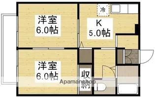 コーポクレアD【D201号室】の間取り