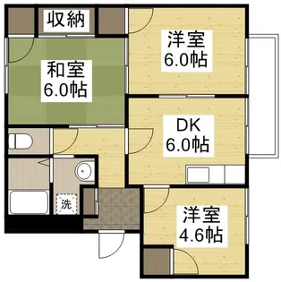 ラディアンスシェルB棟【208号室】の間取り