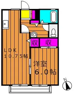 サンタウンコーラル C【202号室号室】の間取り