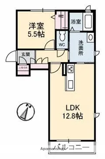シャーメゾンタウン西阿知駅前 A棟【2階】の間取り