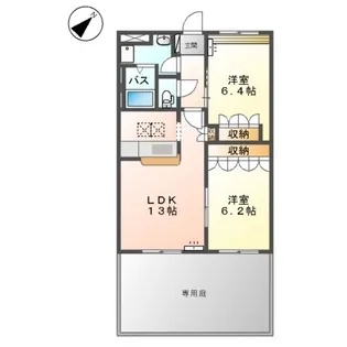 Sーグランドール【105号室】の間取り