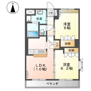 サンライズ亀甲【3階】の間取り