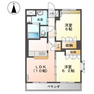 サンライズ亀甲【2階】の間取り
