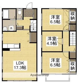 岡山県倉敷市美和1丁目【テラスハウス】の間取り