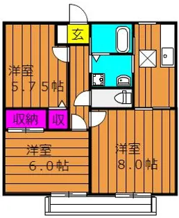 リバーサイド金光【2階】の間取り