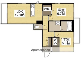 ソルブライト A棟【2階】の間取り