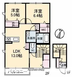RAINBOW中島 D棟【2階】の間取り