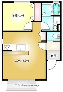 ル・シェルⅡ【201号室】の間取り