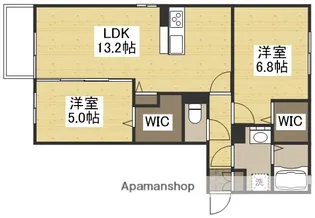 スカイ・リカーナA【203号室】の間取り