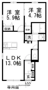 ルーチェ・B【102号室】の間取り