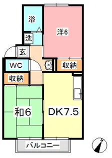 シャインハイツ大梵 B【1階】の間取り