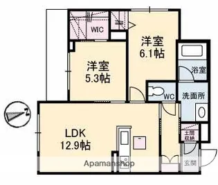 コモンドーレ【1階】の間取り