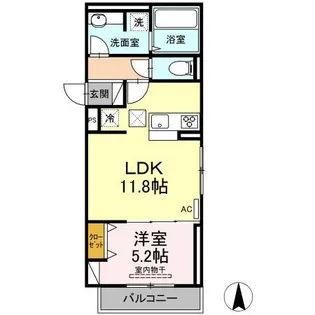 パーク倉敷【1階】の間取り