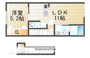 MOTO CASA【203号室】の間取り