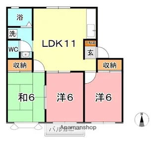 アパートメント明石 A【2階】の間取り