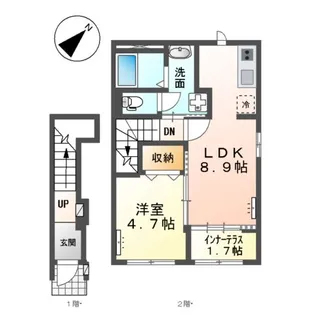 カーサ グリシーヌ【2階】の間取り