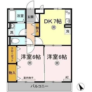 2DKの間取り画像