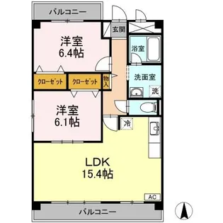 Kーcity葦高【6階】の間取り