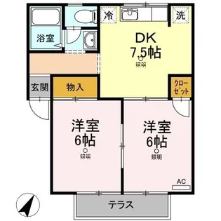 プレジール佐藤 C棟【1階】の間取り