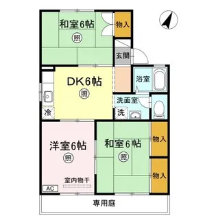 シーサイドハウスA棟【1階】の間取り