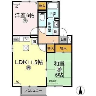 メゾン・エスポワール A棟【1階】の間取り