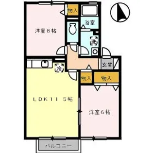 ボンヌシャンスISIDA A棟【2階】の間取り