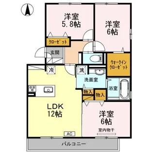 シャルム B棟【3階】の間取り