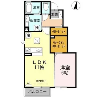 アヴァンス金光【1階】の間取り