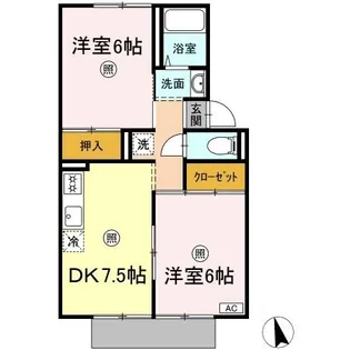 プレジール大和Ⅱ【1階】の間取り