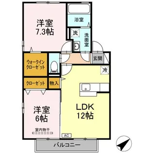 リビングタウン連島 F棟【2階】の間取り