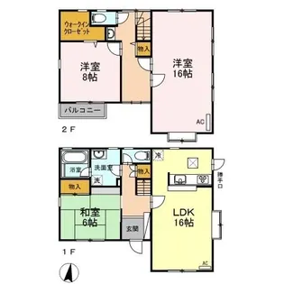 岡山県倉敷市西富井【一戸建】の間取り
