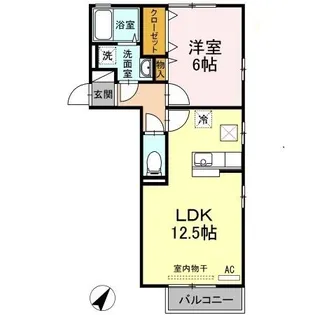 フラワー A棟【1階】の間取り