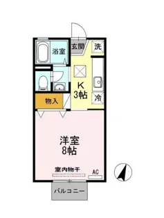 レインボーハイツ B棟【1階】の間取り