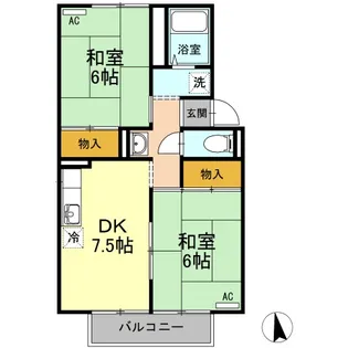 2DKの間取り画像
