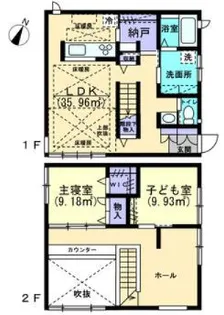 岡山県倉敷市西阿知町【一戸建】の間取り