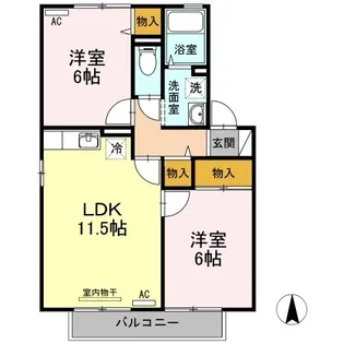 クリエンテ B棟【2階】の間取り