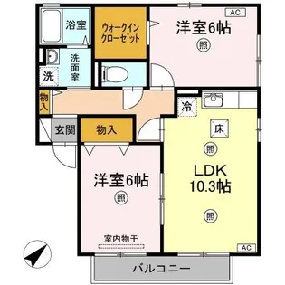 フォーチューン真壁 B棟【1階】の間取り