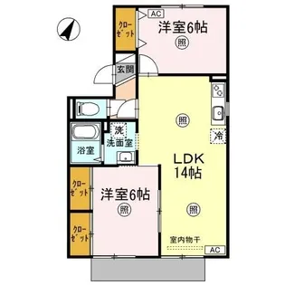 ルレーブK B棟【1階】の間取り