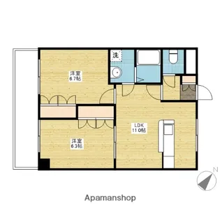 アメニティーハウス中須賀【1階】の間取り