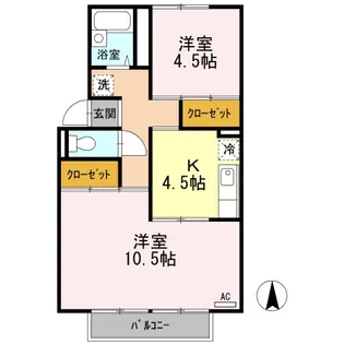 グリーンコーポ板谷 B棟【2階】の間取り