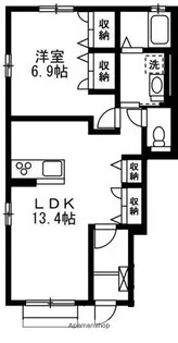 リバーⅠ【101号室】の間取り