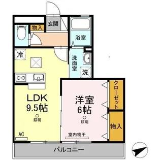 フレブラース【1階】の間取り