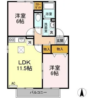 アスピラシオン B棟【1階】の間取り